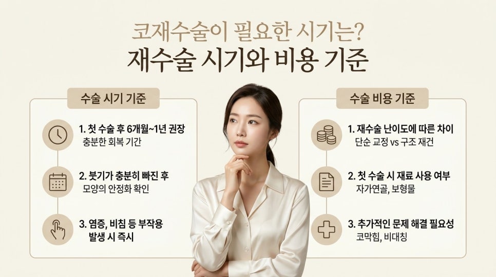 코재수술성형외과 언제 필요할까 재수술 시점 비용 기준